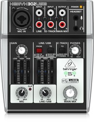 Behringer XENYX 302USB 2 Kanal USB Analog Mikser - Behringer