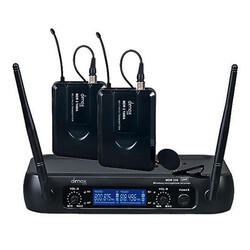 Denox MDR-220 YAKA 2 li Kablosuz Yaka Tipi Mikrofon Sistemi - Denox