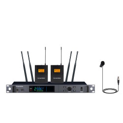Klangmeister UW-402YY UHF Kablosuz Çift Yaka Mikrofon - Klangmeister