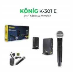 König K 301 Kablosuz El Tipi UHF Telsiz Mikrofon - König