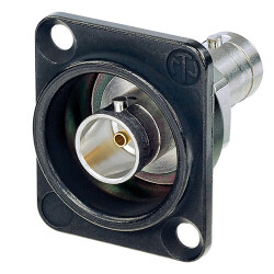 Neutrik NBB75DFGB Grounded BNC chassis connector - Neutrik