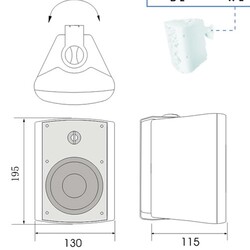 RS Audio QUE 2.2W 100V/50W 8 Ohm Çift Yönlü Duvar Hoparlörü - 3