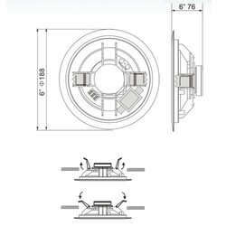 RS Audio QUE - 9L Asma Tavan Hoparlör 6-12W/100V 170mm - 4